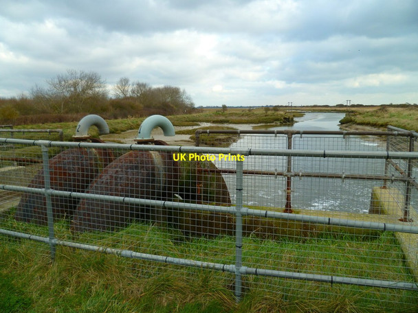 Photo 6"x4" Pipes above the sluice gates at Pagham Harbour Church Norton c2012