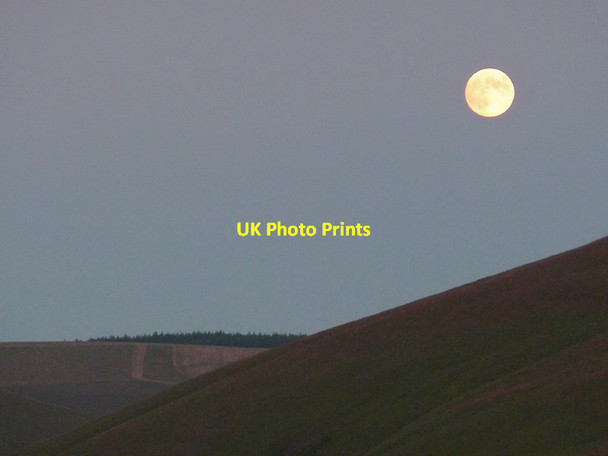 Photo 6"x4" Moon over Cwm Doethie 3, Ceredigion Gouallt c2011