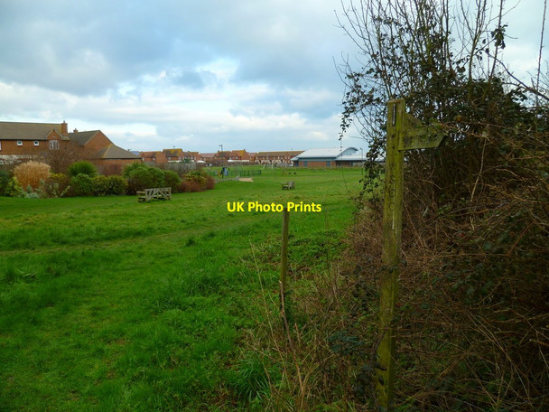 Photo 6"x4" Footpath sign at recreation ground (1) Selsey c2012