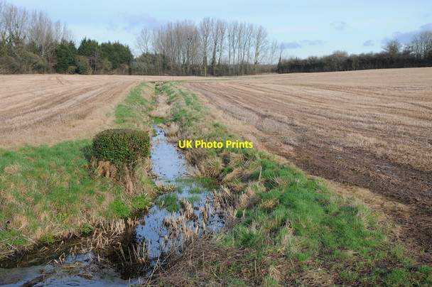 Photo 6"x4" Stream passing through a stubble field Parton\/SO3148 c2012
