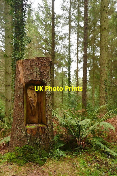 Photo 6"x4" Sculpture in the forest Cowbridge\/SS9542 c2011