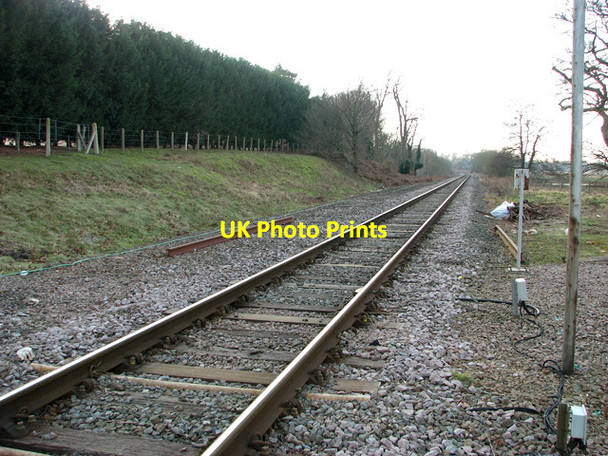 Photo 6"x4" View along the railway line at Beversham Crossing Little Glemham c2012