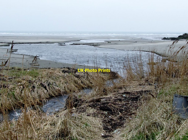 Photo 6"x4" Stream discharging on to Tyrella Beach Killough c2012