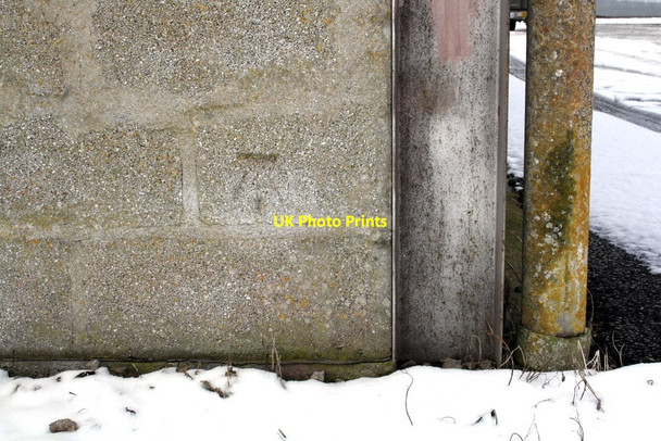 Photo 6"x4" Benchmark on building at Zulu Farm Didcot c2012