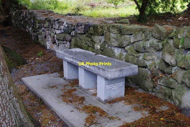 Photo 6"x4" Stone seat overlooking the River Rine at Quin, Co. Clare Quin c2011