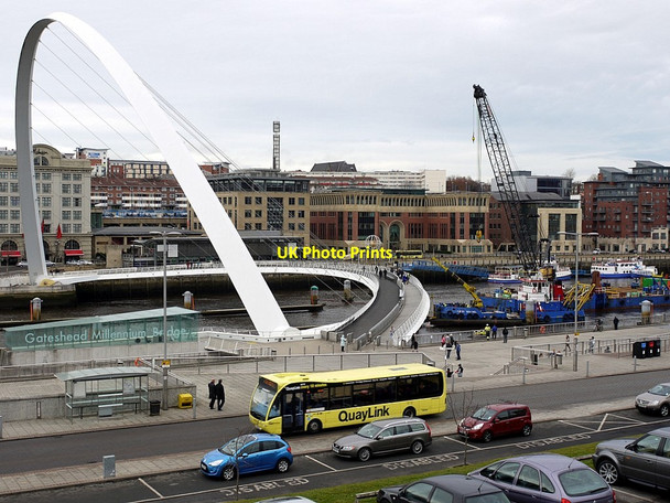 Photo 6"x4" Gateshead Millennium Bridge during removal of Vessel Collision Protection System Newcastle upon Tyne c2012