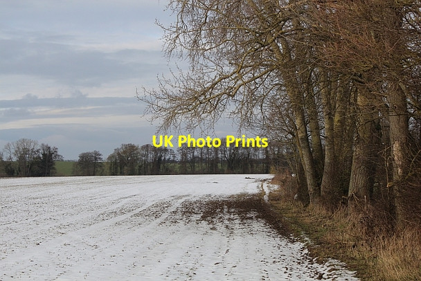 Photo 6"x4" Snow covered field east of Hanley Swan Gilbert's End c2012