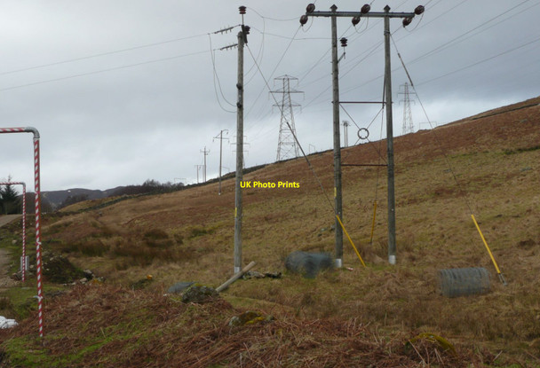 Photo 6"x4" A confusion of electricity poles and pylons Keltneyburn c2012