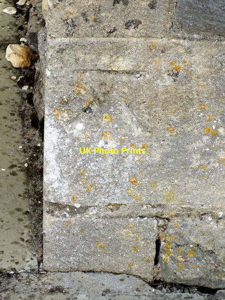 Photo 6"x4" Benchmark on the church Pillwell c2012