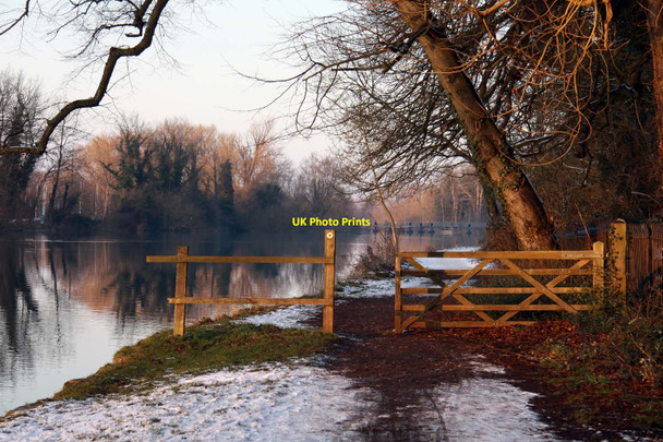 Photo 6"x4" Gate on the Thames Path Sonning c2012