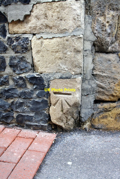 Photo 6"x4" Benchmark on St Laurence's Church, The Forbury Reading c2012