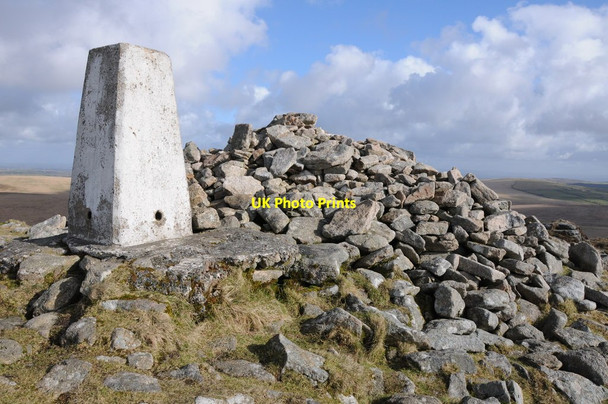 Photo 6"x4" Cairn and trig point, Brown Willy Tolborough c2012