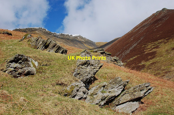 Photo 6"x4" Rock outcrops below Gategill Fell, Blencathra Threlkeld c2012