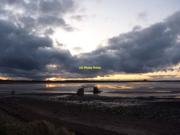 Photo 6"x4" Coastal East Lothian : Man and Dog at Belhaven Dunbar c2012