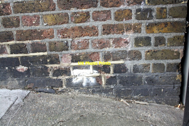 Photo 6"x4" Benchmark on railway bridge, Addison Gardens Hammersmith\/TQ2279 c2012