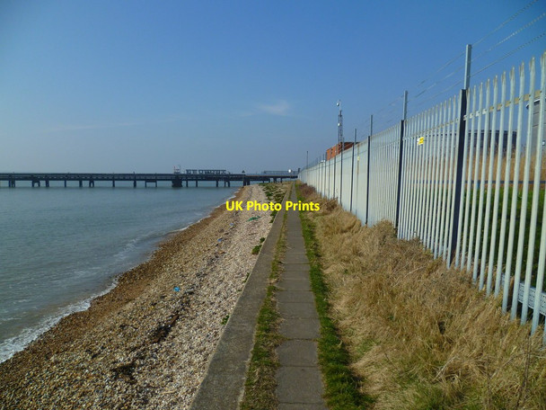 Photo 6"x4" Walkway by oil terminal on Southampton Water Hamble-le-Rice c2012