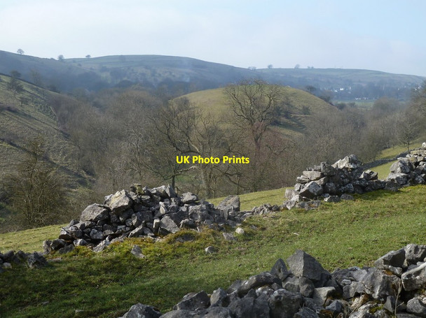 Photo 6"x4" Valley views near Taddington Brushfield c2012