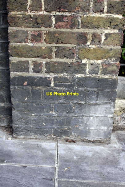 Photo 6"x4" Benchmark on wall pier of #58 Clarendon Road Kensington\/TQ2579 c2012