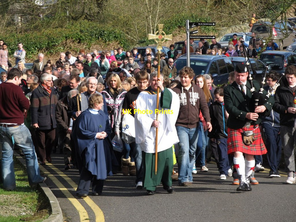 Photo 6"x4" The Pilgrimage from Saul arriving at Downpatrick Cathedral Downpatrick c2012