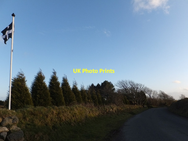 Photo 6"x4" Flag of Cornwall beside Greensplat Road St Austell c2012