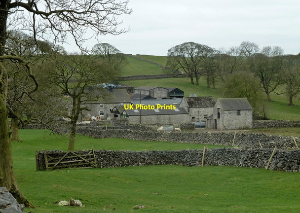 Photo 6"x4" Fields and part of the village of Wheston Wheston c2012