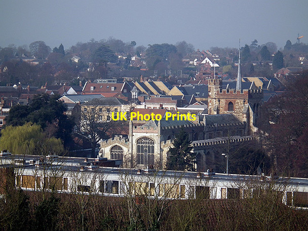Photo 6"x4" St Mary's Church, Hitchin, viewed from Windmill Hill Hitchin c2012