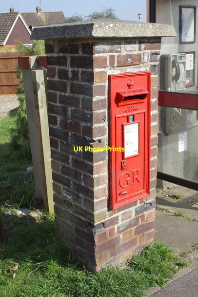 Photo 6"x4" Benchmarked letter box outside #35 Long Lane Purley on Thames c2012