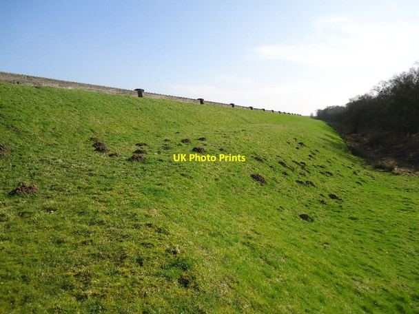 Photo 6"x4" Roughrigg Reservoir, dam wall Moffat Mills c2012