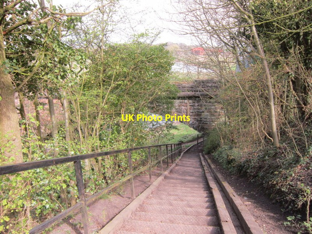Photo 6"x4" The steps down to go under a disused railway bridge Carlisle c2012