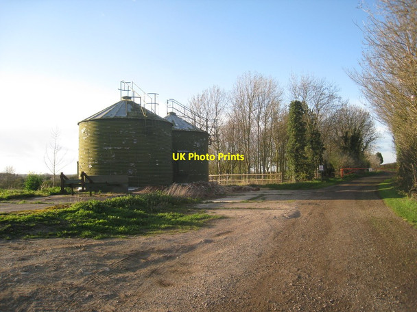Photo 6"x4" Grain silos and farm track Staunton in the Vale c2012
