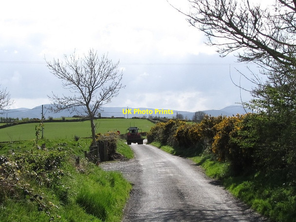 Photo 6"x4" Tractor at the Tamary Road\/Cross Road crossroads Hilltown\/J2128 c2012