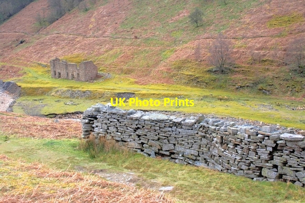 Photo 6"x4" Dry Stone Wall Corner Gunnerside c2012