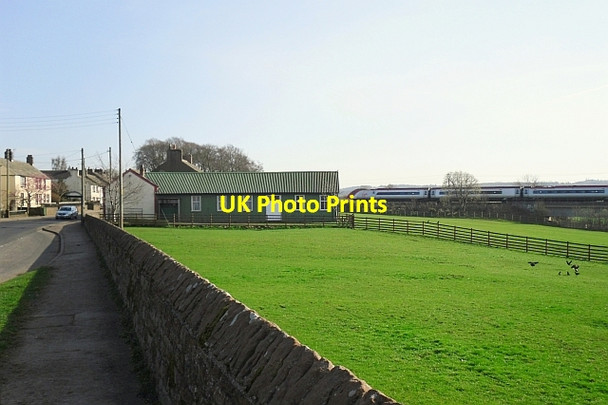 Photo 6"x4" Clifton Village Hall - with passing train Clifton\/NY5326 c2012