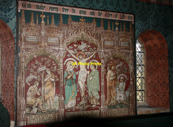 Photo 6"x4" St Nicholas, Little Braxted - Wall painting Witham c2012