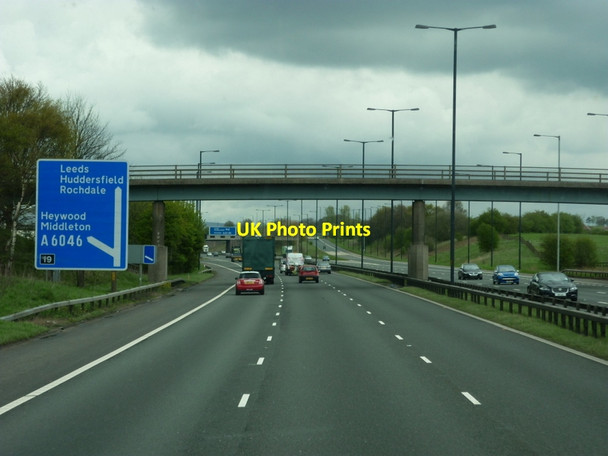 Photo 6"x4" Junction 19, M62 eastbound Heywood\/SD8510 c2012