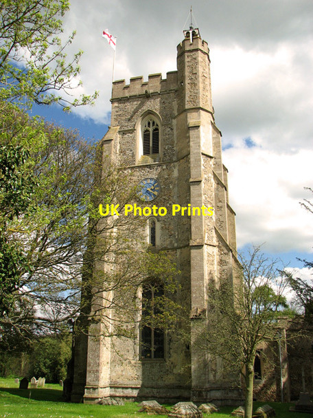 Photo 6"x4" The tower of All Saints church in Hundon Babel Green c2012
