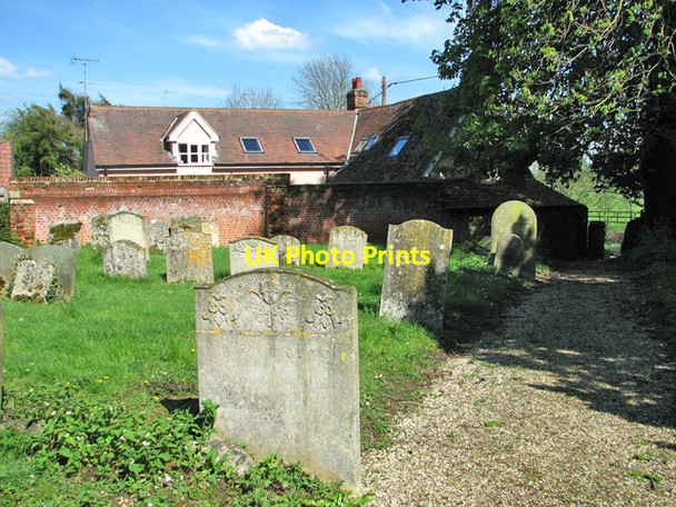 Photo 6"x4" Path through St Margaret's churchyard, Stradishall Stradishall c2012
