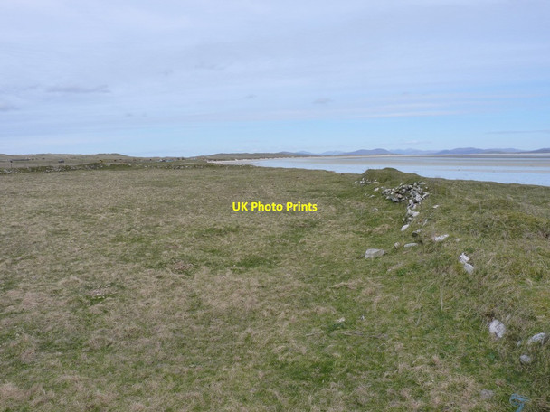 Photo 6"x4" Old stone field boundaries on the Machair Leathann Greinetobht c2012