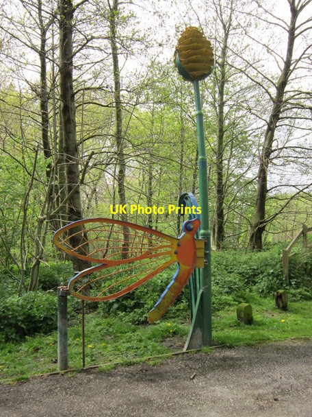 Photo 6"x4" A butterfly sculpture at Anderton Nature Park Northwich c2012