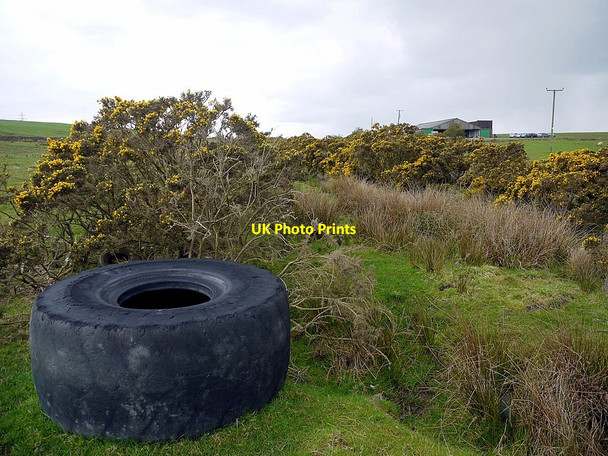 Photo 6"x4" Old tractor tyre, Engine Road Prudhoe c2012