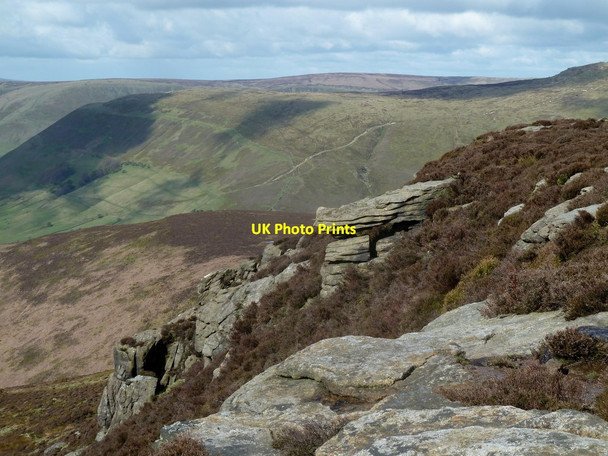 Photo 6"x4" Rocky outcrop, Rowland Cote Moor Grindsbrook Booth c2012
