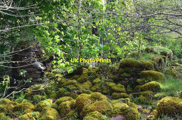 Photo 6"x4" Remains of a black house, Rum Kinloch\/NM4099 c2012