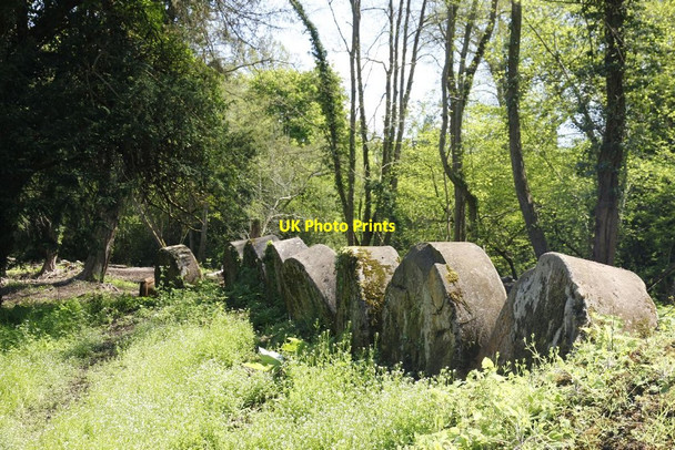 Photo 6"x4" Mill stones in a row Chilworth\/TQ0247 c2012