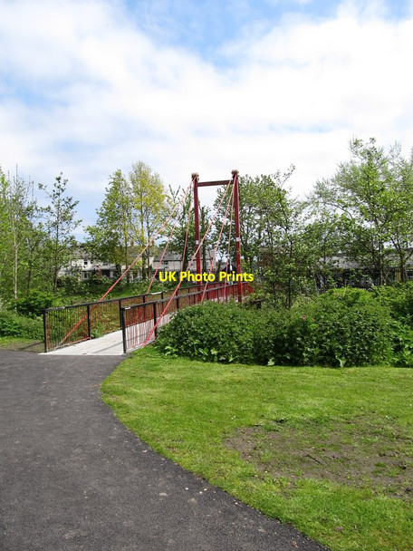 Photo 6"x4" Suspension Bridge across the Colin River Dunmurry c2012