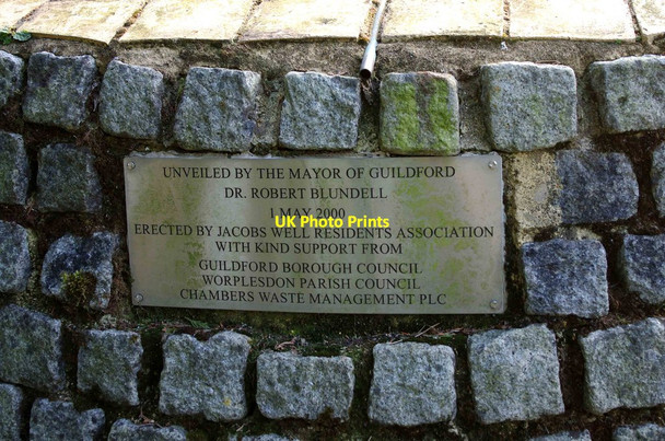 Photo 6"x4" Jacobs Well Millennium Monument (2) - dedication plaque, Jacobs Well Road, Jacobs Well Abbotswood\/TQ0051 c2012
