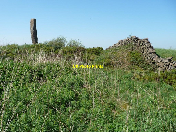 Photo 6"x4" Standing stone alongside the footpath junction Upper Cotton c2012