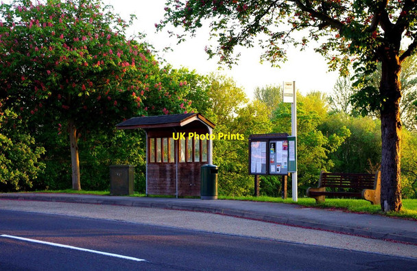 Photo 6"x4" Bus shelter, notice board, bus stop & seat, Perry Hill, Worplesdon Worplesdon c2012