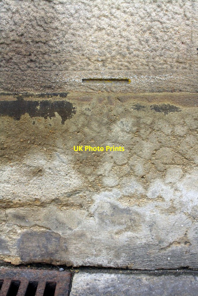 Photo 6"x4" Benchmark on the East Parade face of the Victoria Hotel Keighley c2012