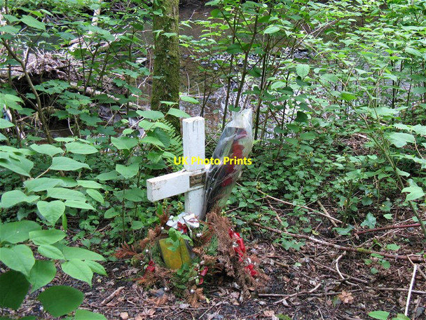 Photo 6"x4" Memorial beside Fferws Brook Ammanford\/Rhydaman c2012
