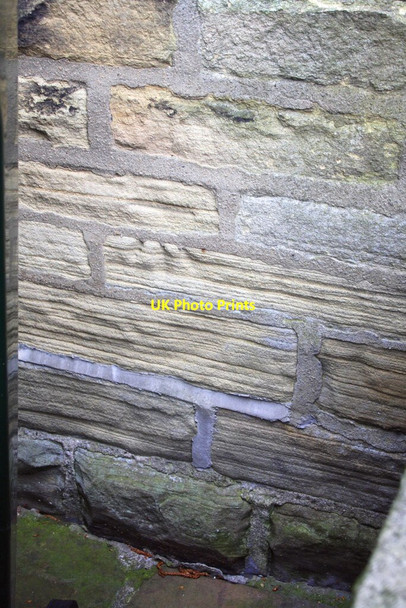 Photo 6"x4" Benchmark on #3 Belgrave Road Keighley c2012